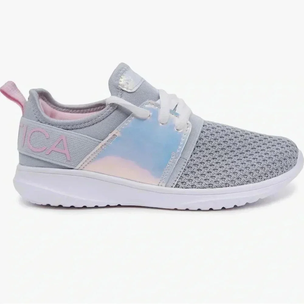 Nautica Kids Girls Metallic Sneaker Lace-Up Athletic Running Shoes sz 13 nwb
